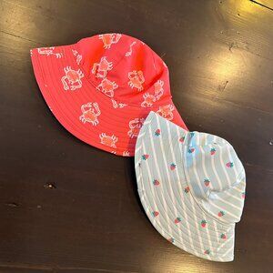 🧢🌊 Baby Sun Hats – Set of 2 | 3–6 Months | Swimsuit Material